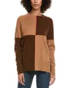 Incashmere Colorblocked Wool & Cashmere-blend Sweater In Brown