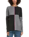 Incashmere Colorblocked Wool & Cashmere-blend Sweater In Gray