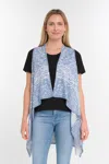 Incashmere Cotton Blend Multi Pattern Vest In Blue