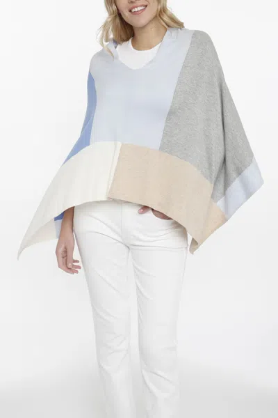 Incashmere Cotton Cashmere Blend Color Blocked Topper In Neutral