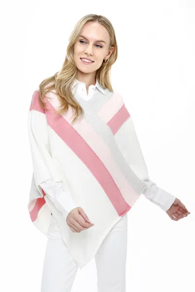 Incashmere Cotton Cashmere Blend Color Blocked Topper In White