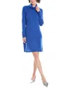 Incashmere Cowl Neck Cashmere Sweaterdress In Blue