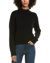 Incashmere Crop Mock Wool & Cashmere-blend Sweater In Black