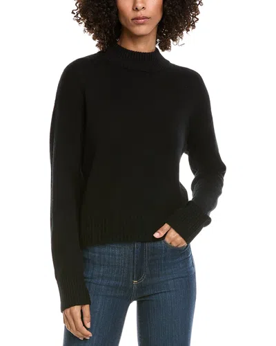 Incashmere Crop Mock Wool & Cashmere-blend Sweater In Black