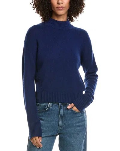 Incashmere Mock Neck Cashmere Sweater In Blue