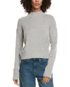 Incashmere Crop Mock Wool & Cashmere-blend Sweater In Gray