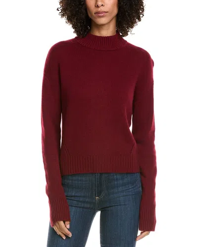 Incashmere Crop Mock Wool & Cashmere-blend Sweater In Burgundy