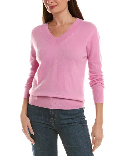 Incashmere High V-neck 100% Cashmere Sweater In Pink