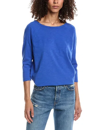 Incashmere In2 By  3/4-sleeve Linen T-shirt In Blue