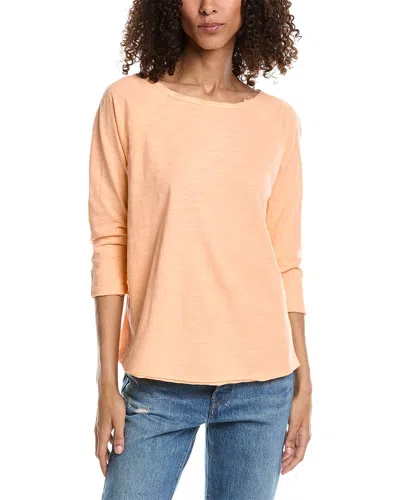 Incashmere In2 By  3/4-sleeve Linen T-shirt In Orange