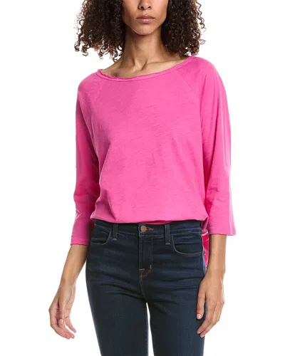 Incashmere In2 By  3/4-sleeve Linen T-shirt In Pink