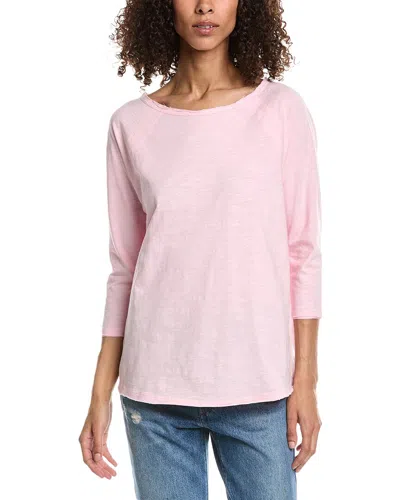 Incashmere In2 By  3/4-sleeve Linen T-shirt In Pink