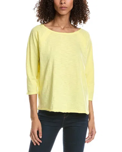 Incashmere In2 By  3/4-sleeve Linen T-shirt In Yellow
