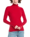 Incashmere In2 By  Ribbed Turtleneck Cashmere-blend Sweater In Red