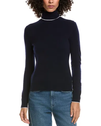 Incashmere Jersey Tipped Cashmere Sweater In Blue