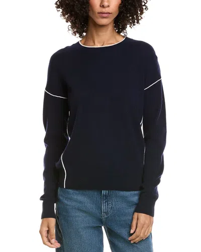 Incashmere Jersey Tipped Cashmere Sweater In Blue