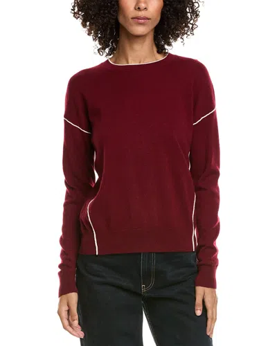 Incashmere Jersey Tipped Cashmere Sweater In Red
