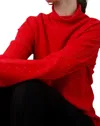 Incashmere Jeweled Mock Neck Sweater In Sizzle Red In Multi