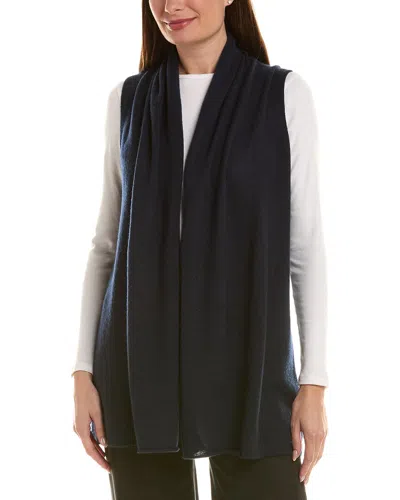 Incashmere Long Flyaway 100% Cashmere Vest In Blue