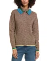 Incashmere Marled Cashmere Zip Cardigan In Brown