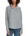 Incashmere Mix Cable Stitch Overlap Wool-blend Cardigan In Gray