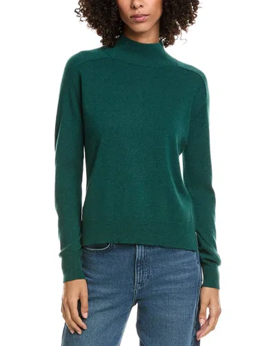 Incashmere Mock Neck Cashmere Sweater In Green
