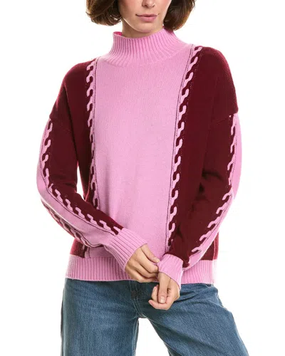 Incashmere Mock Neck Wool & Cashmere-blend Pullover In Pink
