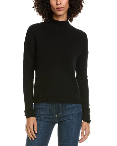 Incashmere Mock Sleeve Stitch Wool & Cashmere-blend Sweater In Black