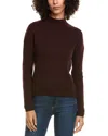 Incashmere Mock Neck Cashmere Sweater In Burgundy