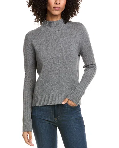 Incashmere Mock Sleeve Stitch Wool & Cashmere-blend Sweater In Gray