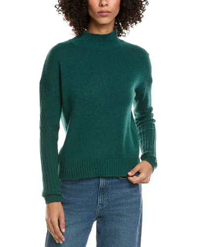Incashmere Mock Sleeve Stitch Wool & Cashmere-blend Sweater In Green