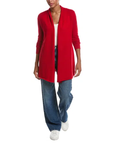 Incashmere Open Front Cashmere Cardigan In Red