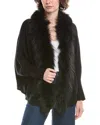 Incashmere Open Front Cashmere Poncho In Black