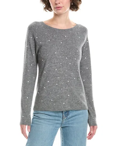 INCASHMERE PEARL STUD & RHINESTONE WOOL & CASHMERE-BLEND SWEATER