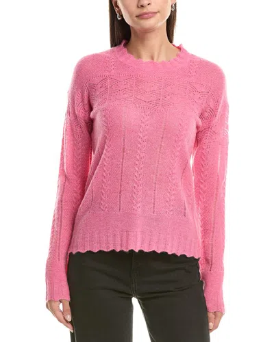 Incashmere Pointelle Cashmere Sweater In Pink