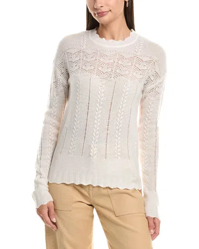 Incashmere Pointelle Cashmere Sweater In White