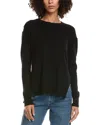 Incashmere Seam Detail High-low Wool & Cashmere-blend Sweater In Black