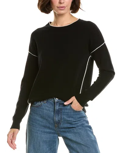 Incashmere Seam Detail Wool & Cashmere-blend Pullover In Black