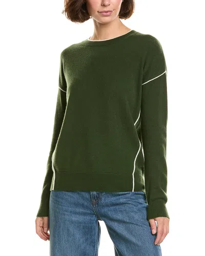 Incashmere Seam Detail Wool & Cashmere-blend Pullover In Green