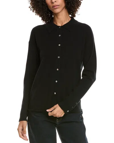 Incashmere Shirt Style Wool & Cashmere-blend Sweater In Black