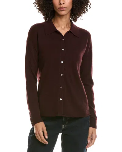Incashmere Shirt Style Wool & Cashmere-blend Sweater In Brown