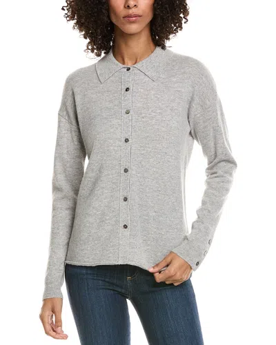 Incashmere Shirt Style Wool & Cashmere-blend Sweater In Gray