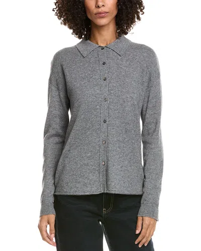 Incashmere Shirt Style Wool & Cashmere-blend Sweater In Gray