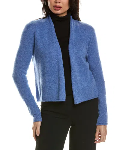 Incashmere Short 100% Cashmere Open Cardigan In Blue