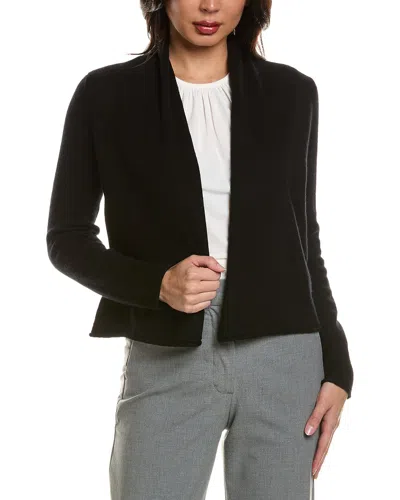 Incashmere Short 100% Cashmere Open Cardigan In Black
