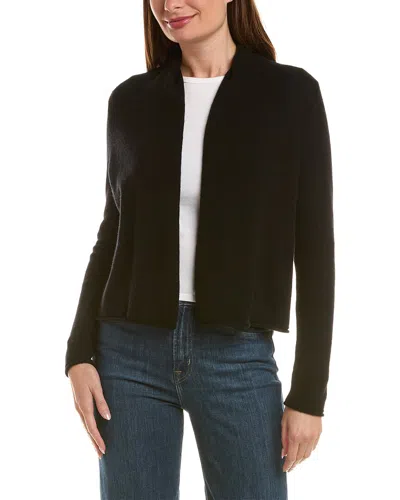 Incashmere Short 100% Cashmere Open Cardigan In Black