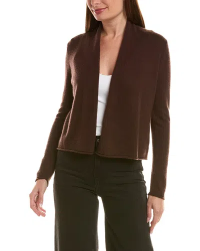 Incashmere Short 100% Cashmere Open Cardigan In Brown