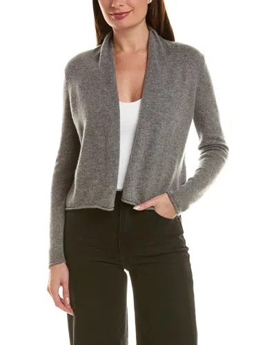Incashmere Short 100% Cashmere Open Cardigan In Gray