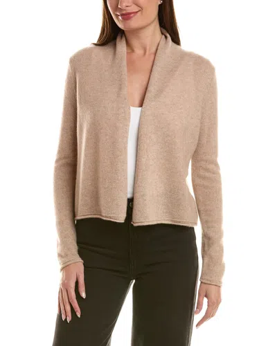 Incashmere Short 100% Cashmere Open Cardigan In Neutral