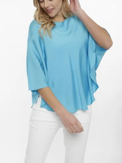 Incashmere Silk Circle Caplet 2-fer In Blue